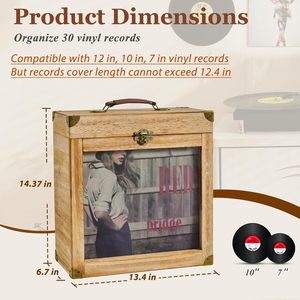 กล่องเก็บแผ่นเสียงไวนิลไม้, ตู้โชว์แผ่นเสียงอะคริลิค, กล่องเก็บนิตยสารบนโต๊ะ, กล่องเก็บแฟ้มเอกสาร - Product Image 2