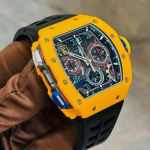 Montre chronographe multifonctionnelle de luxe pour homme RM65-01 : cristal saphir, bracelet en caoutchouc en fibre de carbone, style design - Product Image 6
