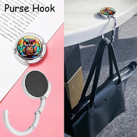 Gancho Colgante Portátil de Aleación de Zinc con Diseño de Búho Adorable, Gancho Delicado para Bolsos de Mujer, Regalo Personalizado para Escritorio