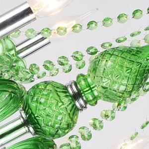 Tendance Pendentif Lustres Décoration Grandes Gouttelettes De Cristal Vert Sphère Lustre Éclairage Pour Hôtel - Product Image 5