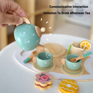 Set da Tè Giocattolo in Legno per Bambini Serie Ora del Tè Pomeridiano Giochi di Ruolo e Finzione per Bimbi Piccoli Ragazzi e Ragazze - Product Image 2