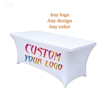 Nappe de stand d'exposition personnalisée imprimée extensible, housse de table rectangulaire en spandex, nappe publicitaire