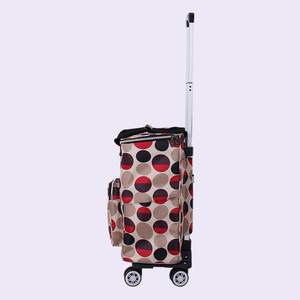 Foldable Aluminum Frame Hand Push Rolling Cart with Waterproof Insulated Cooler Bag, Portable Shopping Travel Grocery <strong>Trolley</strong> - Product Image 6