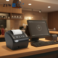 Imprimante de terminal de point de vente Zywell ZY302 Imprimante thermique de tickets de caisse Zywell de bureau 3 pouces Imprimante de reçus 80 mm