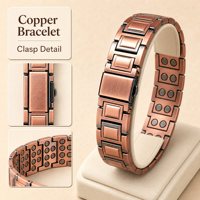 Bracelet magnétique en cuivre antique à six aimants, best-seller, bracelet magnétique texturé rétro tendance