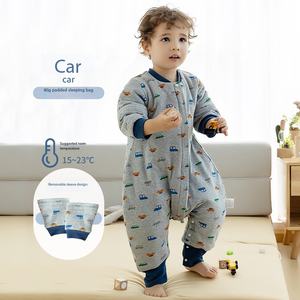 <span class=keywords><strong>Gigoteuse</strong></span> bébé toutes saisons en coton matelassé épais avec jambières séparées anti-gigotement et manches amovibles - Product Image 6