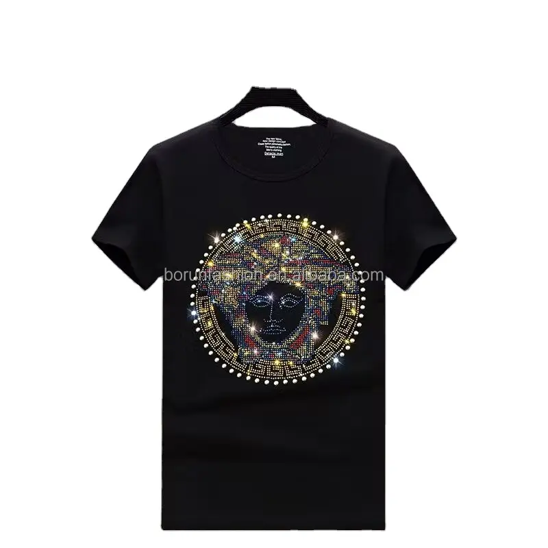 Designer T-Shirts Strass Marke Männer T-Shirt Freizeit kleidung 2 Farbe Mode Neue T-Shirts Drop Shipping