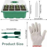 10 paquets de plateaux de semences de pépinière plateau de démarrage de semis humidité réglable Kit de démarrage de plante avec dôme et plateaux de culture de serre de Base