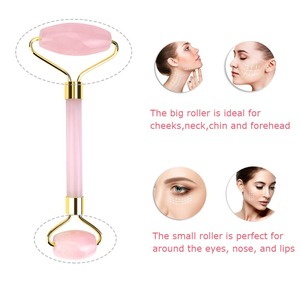Rouleau de jade rose naturel Massage du visage Masseur de pierres de cristal Rouleau de peau de cristal Rouleau de massage anti-rides - Product Image 4