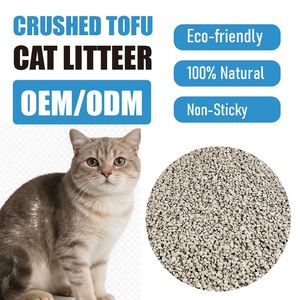 Litière pour chat en tofu brisé, haute absorption, litière pour chat en tofu broyé, jetable aux toilettes, OEM ODM personnalisé, biodégradable - Product Image 1