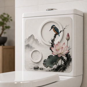 Autocollant de réservoir de toilettes <span class=keywords><strong>lenticulaire</strong></span> personnalisé en gros d'usine, effet 3D, décoratif pour salle de bain, autocollant adhésif pour réservoir de toilettes - Product Image 2