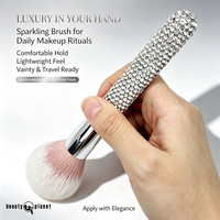 Ensemble de 8 pinceaux de maquillage pour le visage en poils synthétiques vegan Beauty Planet Diamond - Luxe - Idéal pour les voyages - Étiquette privée personnalisée
