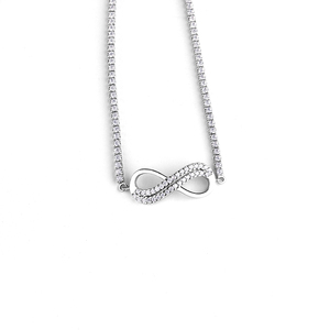 Pulsera de cadena de plata de ley 925 para mujer, pulsera infinita de CZ, joyería de diseño de moda - Product Image 6