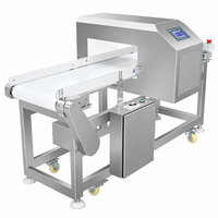 Détecteur de métaux à convoyeur avec écran LCD guidé pour l'inspection de la sécurité alimentaire, détection des métaux ferreux, non ferreux et de l'acier inoxydable