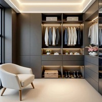 Système de dressing modulaire autoportant, réglable et facile à assembler, gris foncé, pour chambre, salle de sport et villa