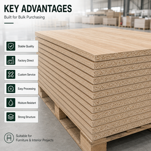 Tablero de partículas <span class=keywords><strong>a</strong></span> prueba de humedad con cara de papel de melamina de 18mm, 16mm y 12mm, <span class=keywords><strong>aglomerado</strong></span> de melamina de Color blanco de 15mm - Product Image 4