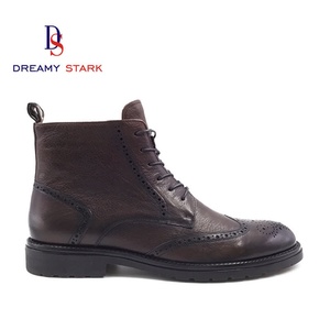 Nuevas Botas de Vestir Formales y Casuales de Cuero Vacuno Marrón de Alta Calidad con Cordones para Hombre, Zapatos Genuinos para Boda - Product Image 3
