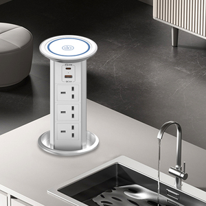 20W USB-C Wireless Charger <strong>Station</strong> Motorized Lifting Multifunctional Tabletop Socket 3 Pop Power For Kitchen Recessed Pop - Product Image 6