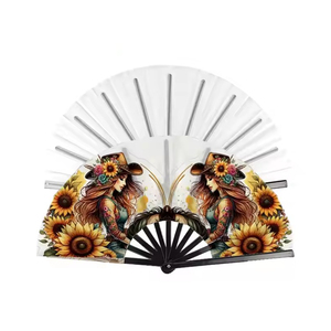 Cá Nhân Người Hâm Mộ Tay Gấp Cho Đám Cưới Nhỏ Nhỏ Trung Quốc Tay Fan Tùy Chỉnh In Logo 33Cm Giấy Gỗ Tùy Chỉnh Tay Người Hâm Mộ - Product Image 1