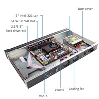 Harga pabrik rak LAN 6 server 1u i5 i7 7/8th gen Firewall Server computer I225 MSATA3.0 VGA RJ45 COM rak mount chassis