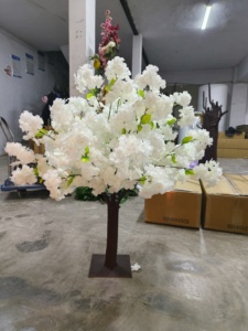 L856 decorazione nuziale tavolo centrotavola piccoli grandi <span class=keywords><strong>alberi</strong></span> <span class=keywords><strong>di</strong></span> ciliegio artificiali verde finto bianco - Product Image 3