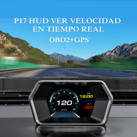P17 OBD2+GPS Smart Digital Head-up-Display HUD Tachometer Uhr und Kühlmittel-Turbo-Boost-Alarme für Alle Autos Coole Auto-Elektronik