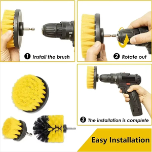 Kit de 3 brosses de nettoyage électriques pour carrelage, sols, baignoires, douches, surfaces de salle de bain et de cuisine - Product Image 6