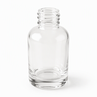 Flacon compte-gouttes en verre transparent à épaules rondes et fond épais, avec nouvelle pipette marquée pour échantillons d'essences, sérums cosmétiques