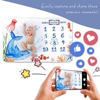 Couverture en flanelle douce personnalisée pour photos de croissance de bébé, couverture mensuelle pour étapes importantes de bébé