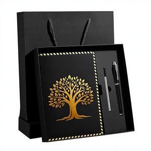 Set Regalo Premium Vebermo con Design Albero della Vita, Taccuino con Penna e Ricarica, Agenda Executive A5 con 200 Pagine a Righe, Confezione Regalo e Borsa, Nero - Product Image 3