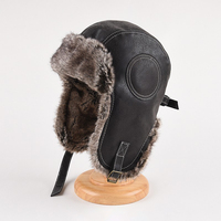 Gorro Ushanka de Invierno, Estilo Aviador, de Lana, Grueso, de Cuero, para Clima Frío, para Escalar