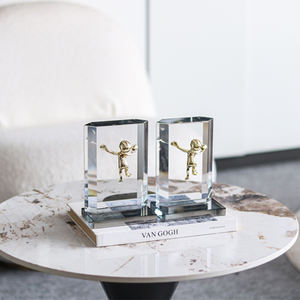 Sujetalibros de Metal decorativo de alta calidad para sala de estudio, objetos creativos de latón y hierro de cristal, caja de artículos Art & Ins con estilo embalada - Product Image 4