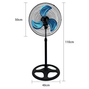 <span class=keywords><strong>Ventilateur</strong></span> de sol oscillant en fer, 3 pales, classe A d'efficacité énergétique, moteur AC 50W pour garage, maison et usage commercial - Product Image 6