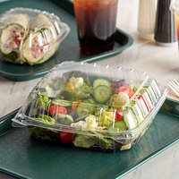 Boîte de conteneur alimentaire carrée à charnière transparente en PET, jetable, de qualité alimentaire, format personnalisé, pour pain, sushi, salade