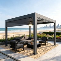Pergola motorisée à lames orientables en aluminium sur mesure, moderne, pour villa, jardin, imperméable, pergola de patio extérieure