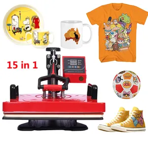 For All You Need Heat Press Printer 38*38cm for T shirt Mug Ball Pen Bottle Multifunctional15 In 1 Heat Press Machine