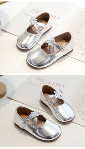 Chaussures plates d'été en cuir PU pour filles, avec lanières croisées et étoiles scintillantes, vente en gros - Product Image 6