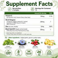 Complément alimentaire naturel OLLI, capsules d'huile d'origan en gélules, capsules d'origan végétaliennes, capsules d'huile d'origan avec huile de nigelle