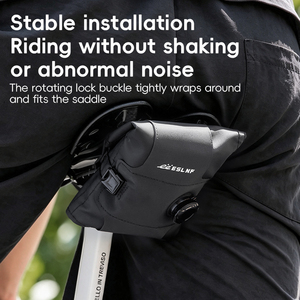 Borsa da Sella per <span class=keywords><strong>Bicicletta</strong></span> ESLNF, Borsa Pieghevole in Nylon Resistente con Manopola di Bloccaggio Rotante per Attrezzi da Ciclismo - Product Image 4