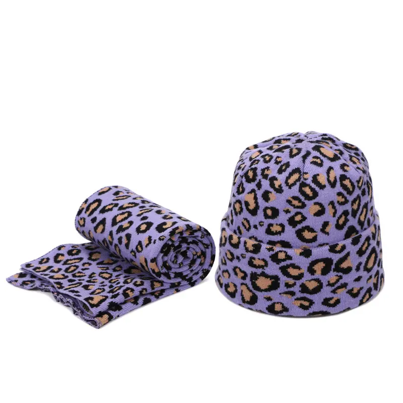 New Crochet Women Warm Knit leopardi Beanie Pom Pom cappello sportivo Double flangiato lavorato a maglia Ski Leopard Winter Hats