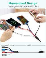 Câble de chargement multiple 4 en 2, chargeurs Port USB Cordons de chargement multiUSB universels