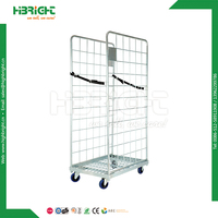 Contenedor de Almacenamiento de Acero Resistente para Almacenes, Apilable y Plegable, de Buena Calidad, Recubierto de Zinc, con Recubrimiento Electrostático en Polvo Epóxico
