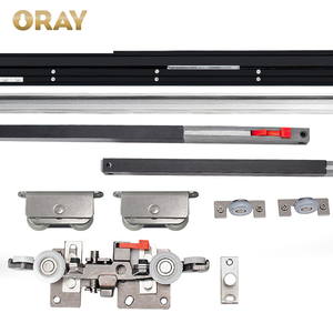 Système de porte coulissante automatique murale en aluminium, <span class=keywords><strong>quincaillerie</strong></span> de porte invisible, <span class=keywords><strong>portail</strong></span> <span class=keywords><strong>coulissant</strong></span> télescopique avec rail et roulettes dissimulés - Product Image 2