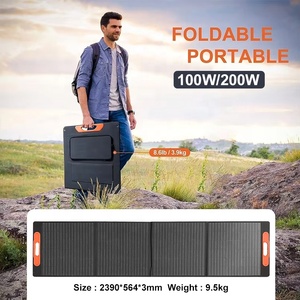 Panel <span class=keywords><strong>Solar</strong></span> Portátil Plegable de 200W a Precio de Fábrica para Estaciones de Energía <span class=keywords><strong>EF</strong></span>/Jackery/Anker, IP68, 25% de Alta Eficiencia, para Camping y Autocaravanas - Product Image 1