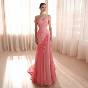 conway formal dress shops MACloth Two Piece Lace Jersey Long Prom Dress Coral Formal Gown main image 1