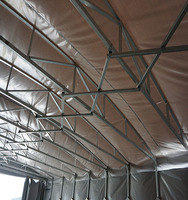 Tente à auvent télescopique à pousser et tirer, structure en acier galvanisé, PVC imperméable pour entrepôt, ferme, abri de stockage