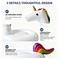Aufblasbares Einhorn-Pool-Float aus strapazierfähigem PVC, auslaufsicher, anpassbare Größe für Erwachsene & Familienfeiern, Spaß im Schwimmbad, Poolspielzeug