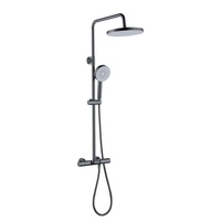 Ensemble de colonne de douche thermostatique moderne Corps de robinet de salle de bain en laiton chromé avec sortie cascade Mélangeur de mode OEM