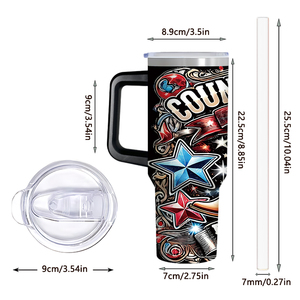 Gobelet isotherme personnalisé de 30 oz avec poignée, en acier inoxydable, sur le thème de la musique country, livraison gratuite, réduction pour les achats en gros - Product Image 5