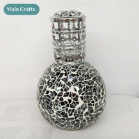 Bouteille d'aromathérapie créative en mosaïque, ornement décoratif fait main en verre sodocalcique, forme circulaire, lampe mosaïque parfumée pour la maison
